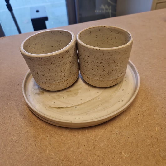 Set 2x bord + kopje small - Dusty