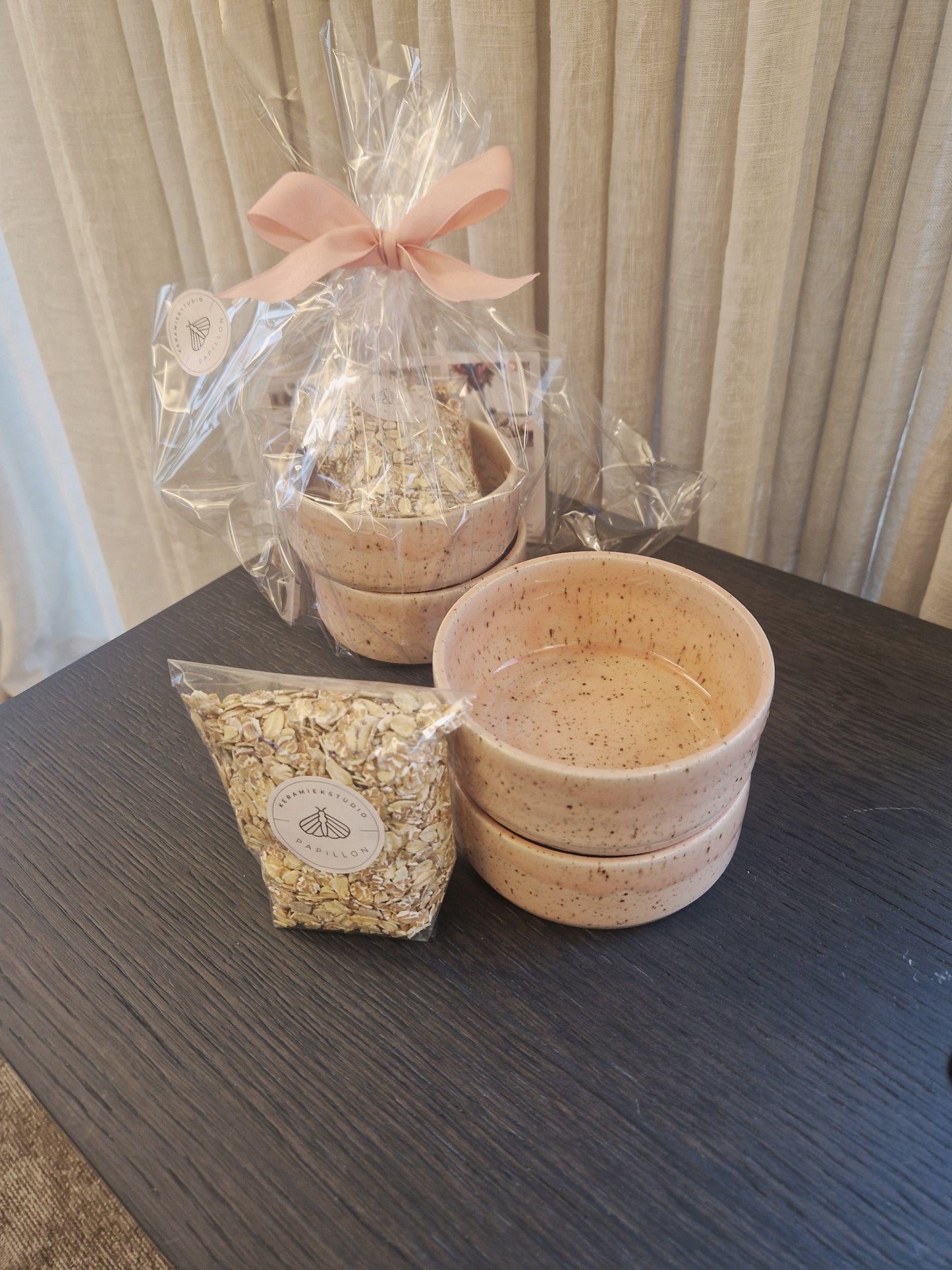 Set met granola roze